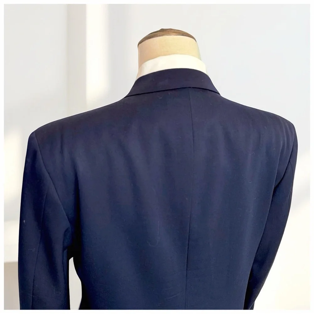 Joseph Abboud for Nordstrom Navy Double-Breasted 100% Wool Blazer 40R